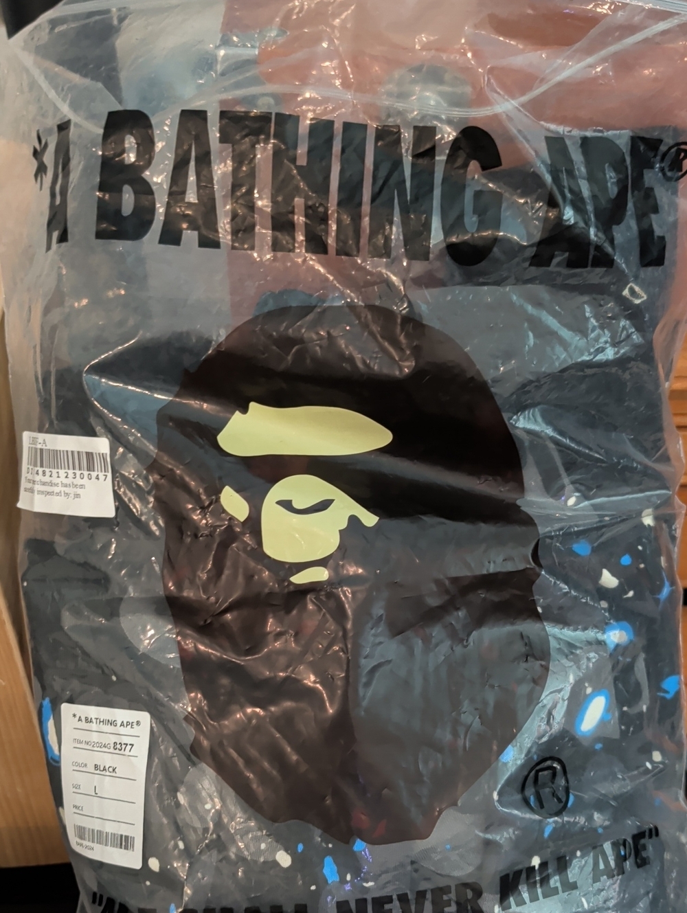Bathing Ape Hoodie Large Space Themed Full Zip Up Hoodie With Shark Face. Bape